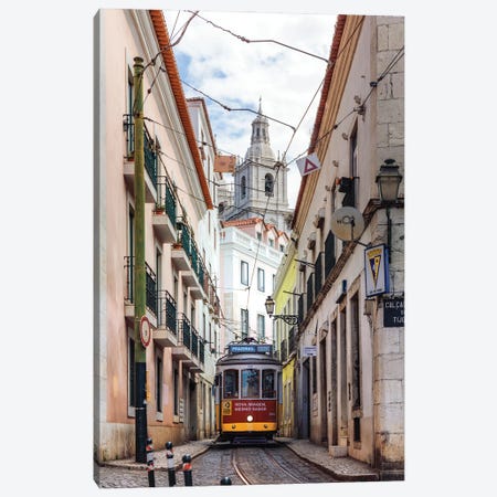 Tram In Lisbon Iii Canvas Print #TEO855} by Matteo Colombo Canvas Wall Art