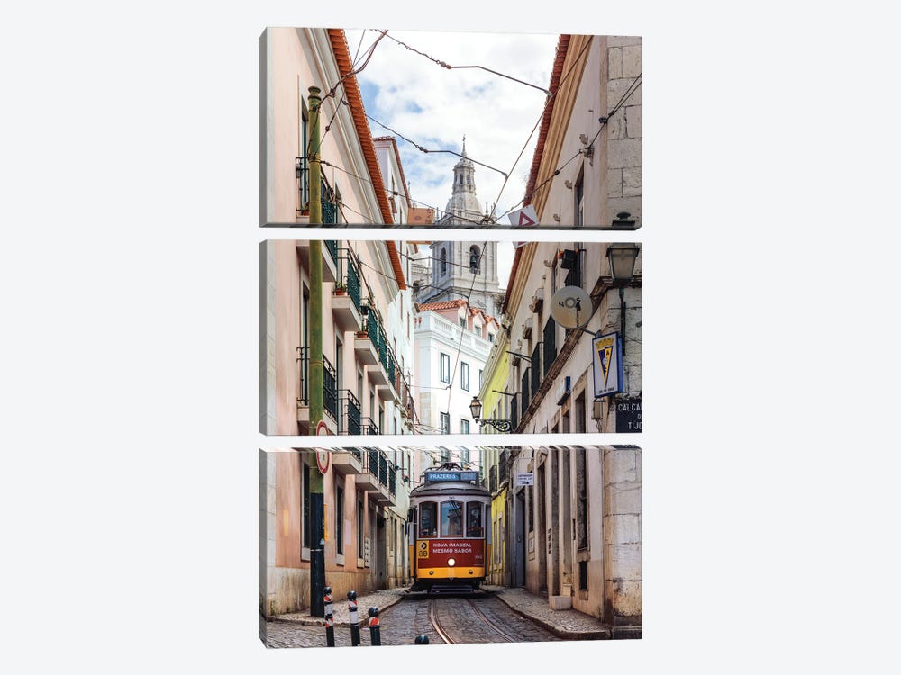 Tram In Lisbon Iii by Matteo Colombo 3-piece Art Print