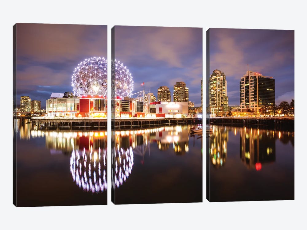 Night In Vancouver by Matteo Colombo 3-piece Canvas Art Print