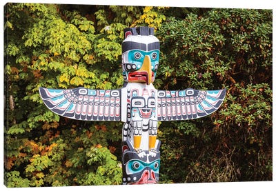 Totem Pole, Vancouver Canvas Art Print - Canadian Culture