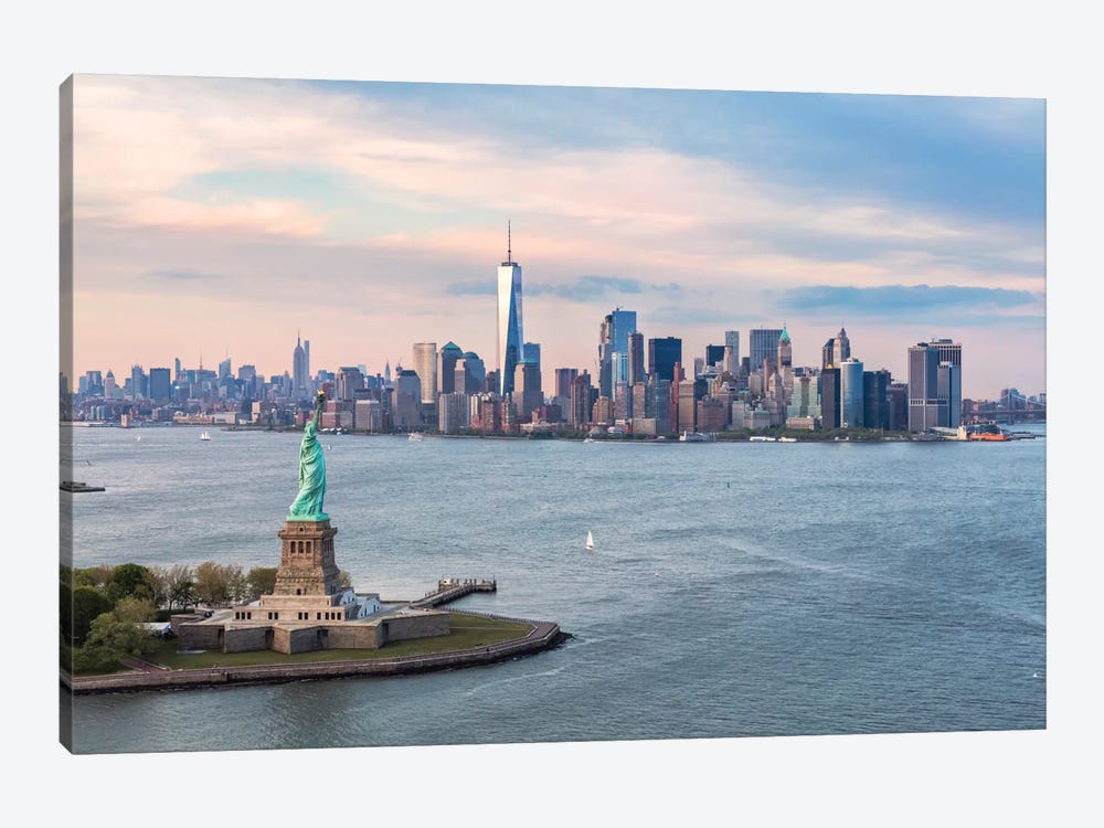 Statue Of Liberty, New York Harbor, Manhattan Skyline, New York City, New York, USA by Matteo Colombo 1-piece Canvas Art