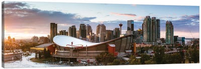 Sunset In Calgary I Canvas Art Print - Stadium Art