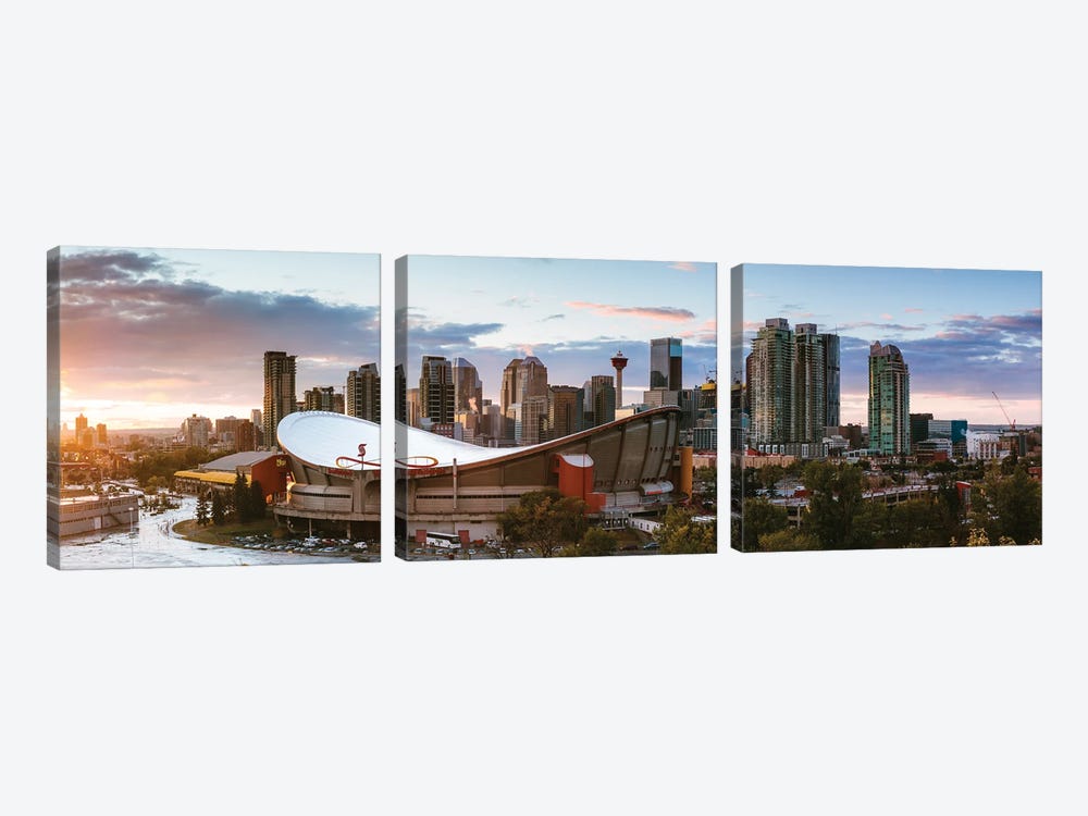 Sunset In Calgary I by Matteo Colombo 3-piece Canvas Art