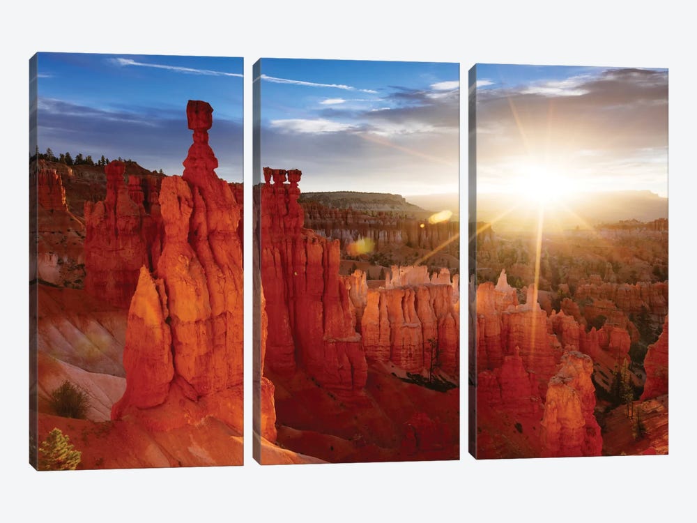 Sunrise, Thor's Hammer, Bryce Canyon National Park, Utah, USA by Matteo Colombo 3-piece Canvas Artwork
