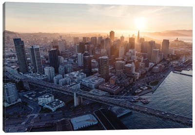 Sunset In San Francisco Canvas Art Print - San Francisco Skylines