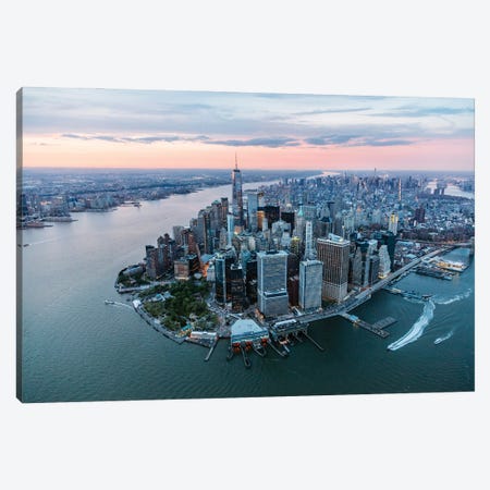 Sunset In New York City Canvas Print #TEO901} by Matteo Colombo Canvas Print