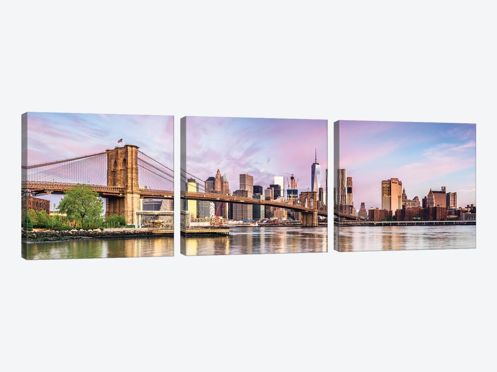 Colorful Dawn In New York by Matteo Colombo 3-piece Canvas Art