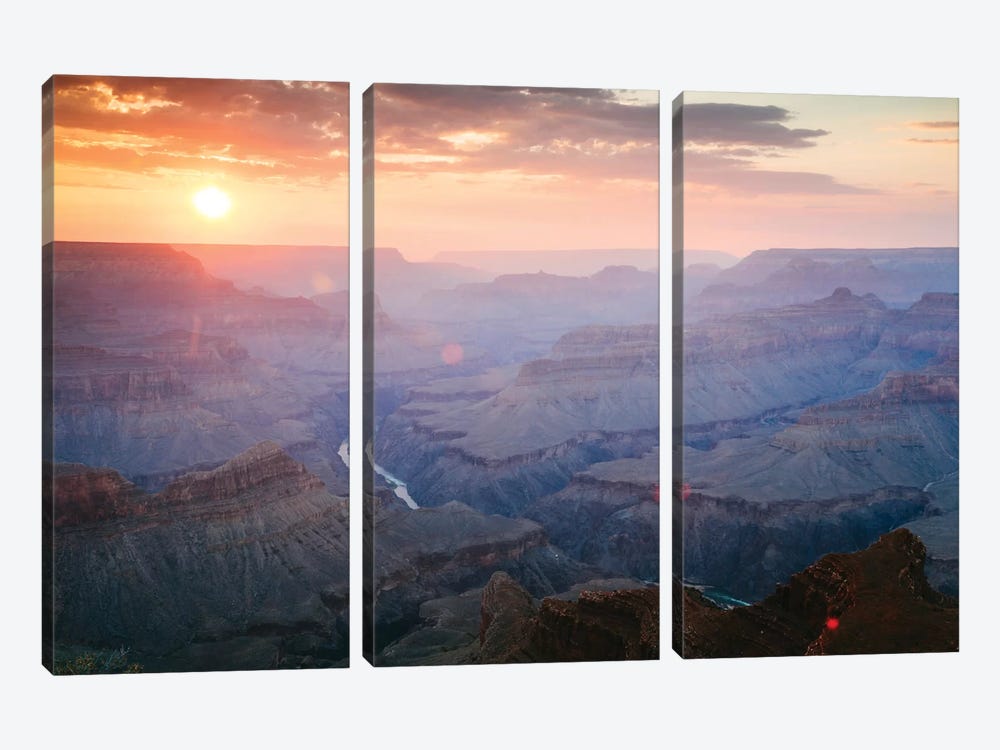 Sunset As Seen Mohave Point, South Rim, Grand Canyon National Park, Arizona, USA by Matteo Colombo 3-piece Canvas Art Print