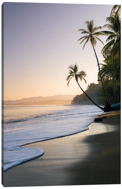 Sunset At The Beach, Bahia Drake, Osa Peninsula, Costa Rica Canvas Art Print - Tropical Beach Art