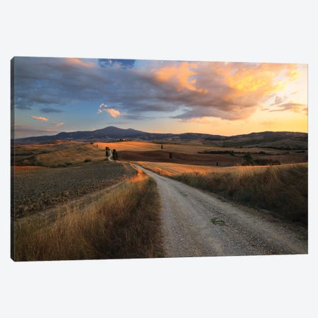 Sunset In Tuscany Canvas Print #TEO930} by Matteo Colombo Canvas Art