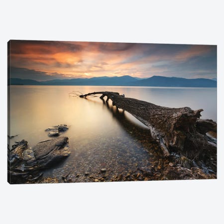Sunset On Lake Maggiore, Italy Canvas Print #TEO931} by Matteo Colombo Canvas Wall Art