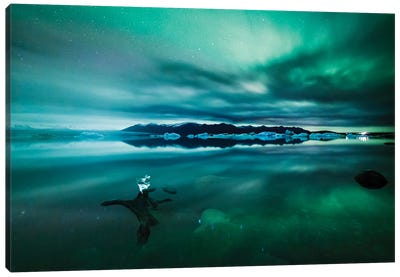Northern Lights I Canvas Art Print - Glacier & Iceberg Art
