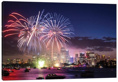 Sydney Fireworks I Canvas Art Print - Sydney Art