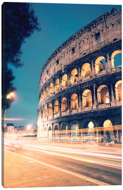 Night At The Colosseum II Canvas Art Print - The Colosseum