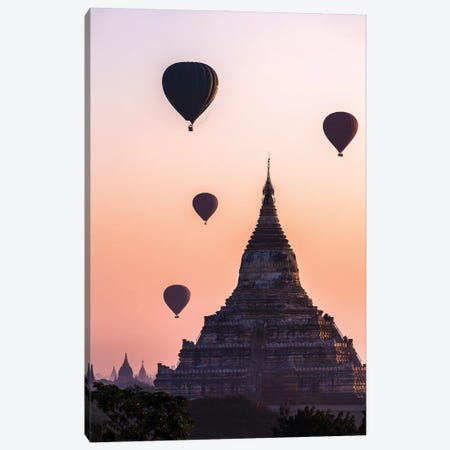 Sunrise Over The Temple, Myanmar Canvas Print #TEO954} by Matteo Colombo Art Print
