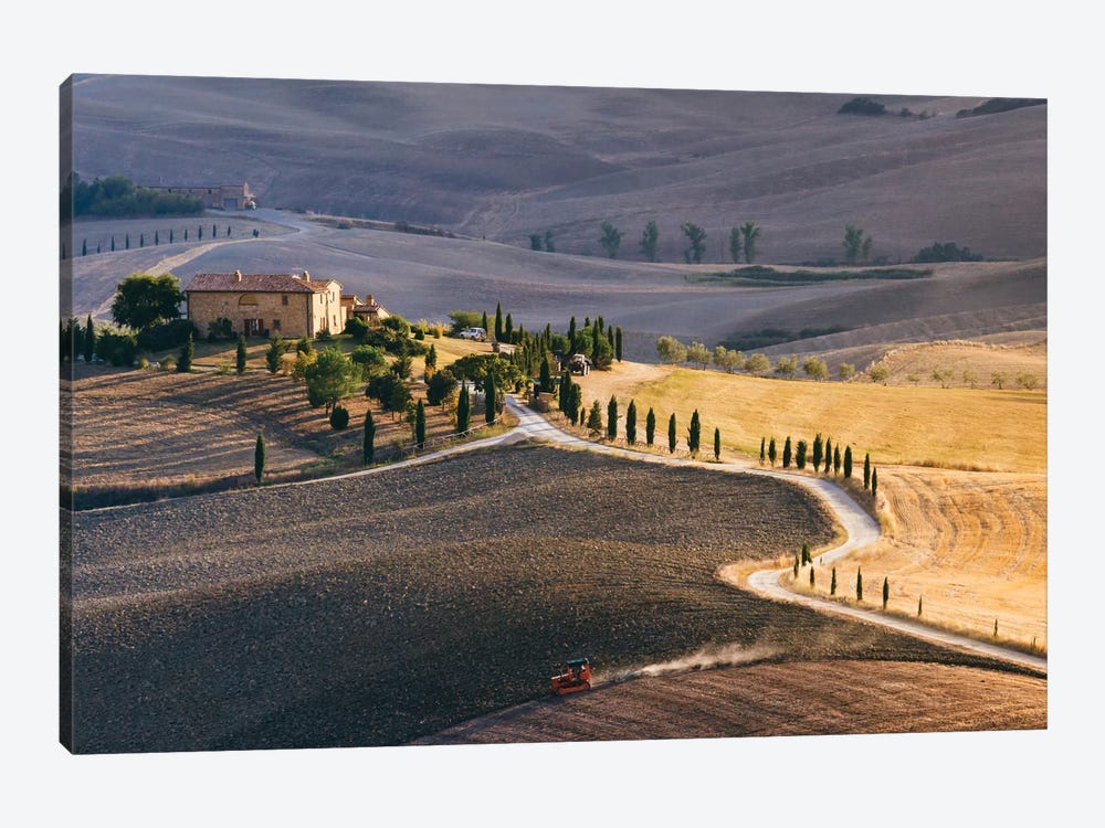 Sunset Over Terrapille Farm, Val d'Orcia, Tuscany, Italy by Matteo Colombo 1-piece Canvas Art