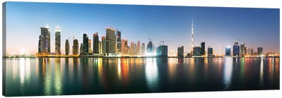 Dubai Skyline Panoramic Canvas Art Print - United Arab Emirates Art