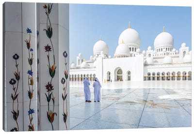 At The Great Mosque, Abu Dhabi Canvas Art Print - Middle Eastern Culture