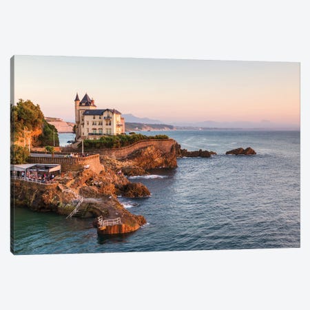 Sunset On The French Coast, Biarritz Canvas Print #TEO972} by Matteo Colombo Canvas Wall Art