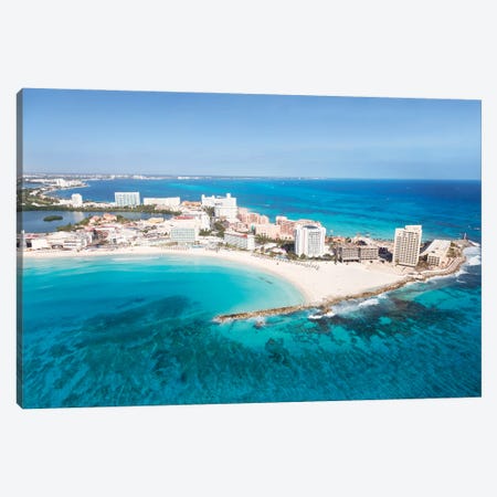 Cancun From The Air I Canvas Print #TEO991} by Matteo Colombo Canvas Art