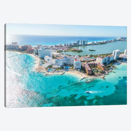 Cancun From The Air II Canvas Print #TEO992} by Matteo Colombo Canvas Artwork