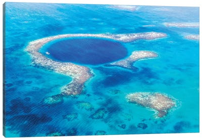 The Blue Hole, Belize Canvas Art Print - Central America