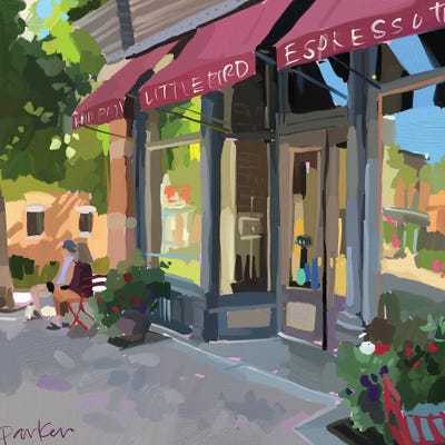 Little Bird Cafe (Old Town Square) by Teddi Parker canvas print