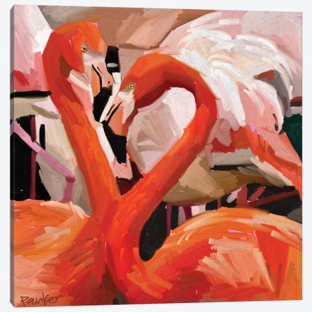 Flamingo Flamboyance Canvas Print #TEP12} by Teddi Parker Canvas Wall Art