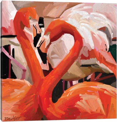 Flamingo Flamboyance Canvas Art Print - Teddi Parker 