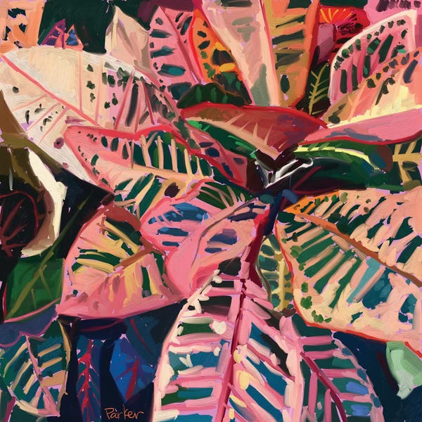 Textured Florals: Pink Croton by Teddi Parker