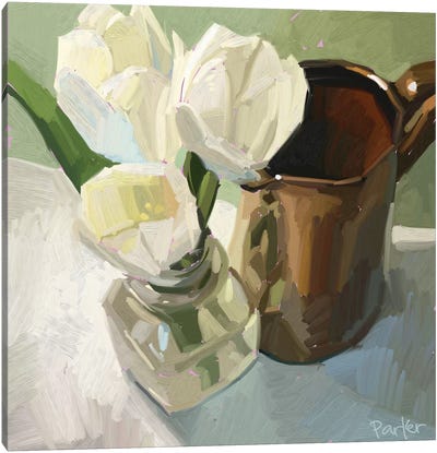 Tulips And Copper Canvas Art Print - Teddi Parker 