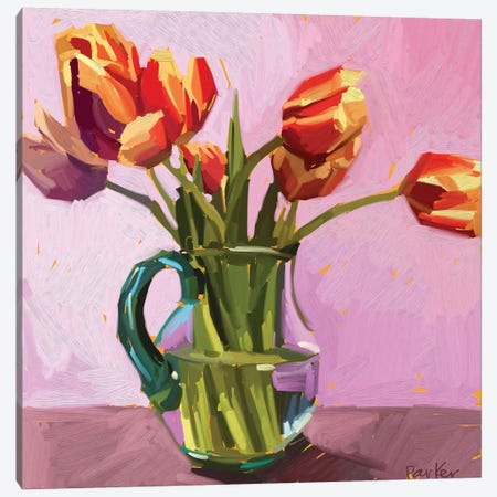 Warm Tulips Canvas Print #TEP34} by Teddi Parker Art Print