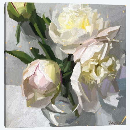 Delicate Peonies Canvas Print #TEP38} by Teddi Parker Canvas Art
