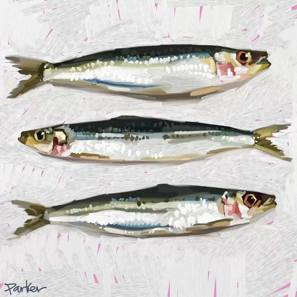 Contemporary Coastal: Sardines by Teddi Parker