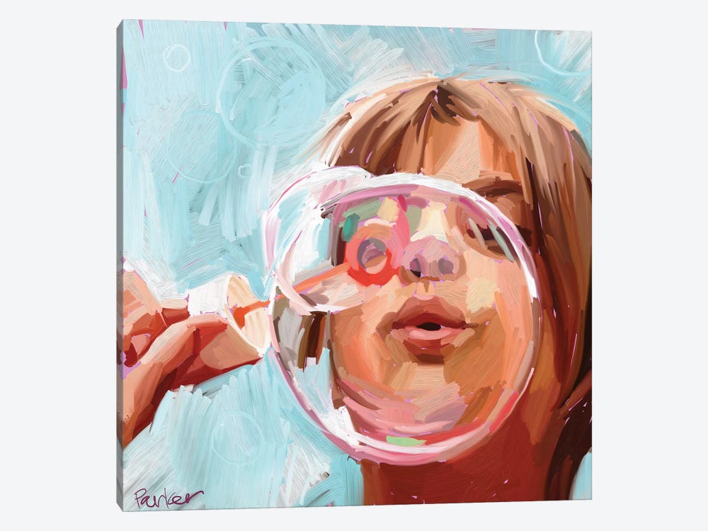 Blowing Bubbles by Teddi Parker 1-piece Canvas Art