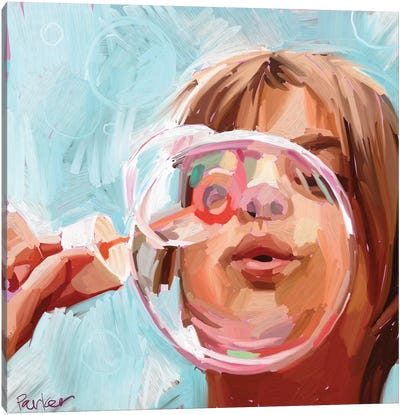Blowing Bubbles Canvas Art Print - Teddi Parker 