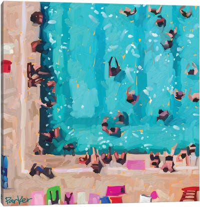 Room In The Pool Canvas Art Print - Swimming Art