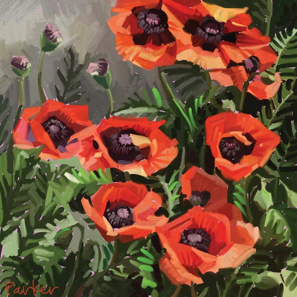 Textured Florals: Giant Poppies by Teddi Parker