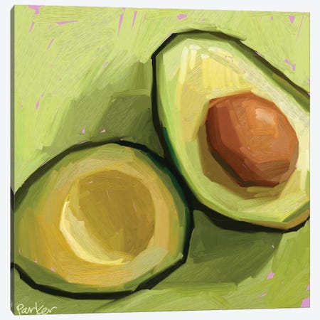 Just An Avocado Canvas Print #TEP52} by Teddi Parker Canvas Wall Art