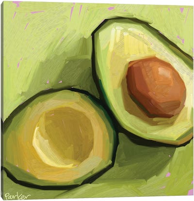 Just An Avocado Canvas Art Print - Fruit Art