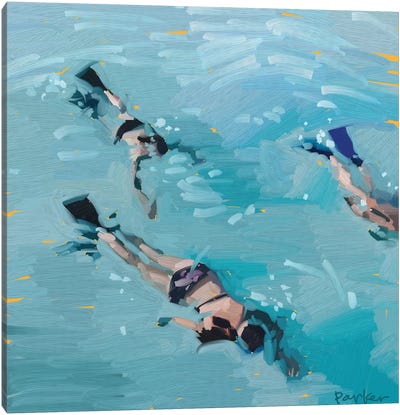 Scuba Girls Canvas Art Print - Swimming Art