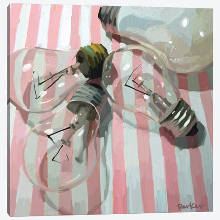 Stripes And Bulbs Canvas Print #TEP77} by Teddi Parker Canvas Art Print