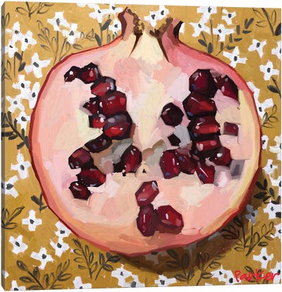 Pomegranate Patterns Canvas Art Print - Fruit Art