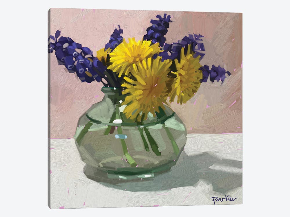 Dandelions And Hyacinth by Teddi Parker 1-piece Canvas Print