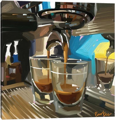 Double Espresso Canvas Art Print - Dark Academia