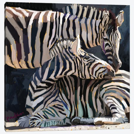 Rainbow Zebras II Canvas Print #TEP97} by Teddi Parker Canvas Art Print