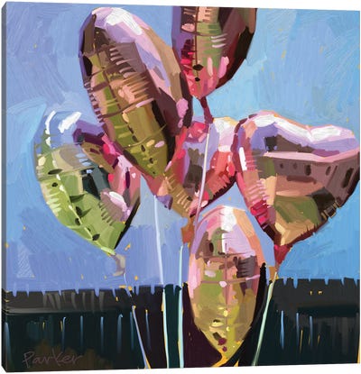 Backyard Balloons Canvas Art Print - Balloons