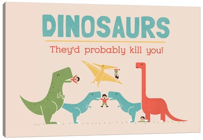 Fact Canvas Art Print - Dinosaur Art