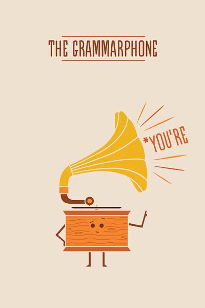 Office Humor: Grammarphone by HandsOffMyDinosaur