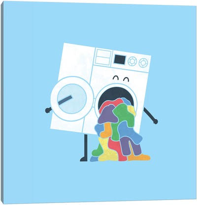Laundry Day Canvas Art Print - Adorable Anthropomorphism